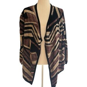 Shyanne Western Black and Cream Geometric Cardigan